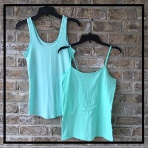 🆕 TANK TOPS in MINT PASTEL GREEN LOT of 2